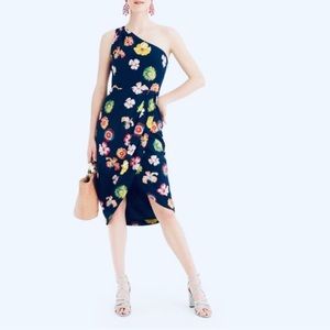 J. Crew silk -one shoulder  dress